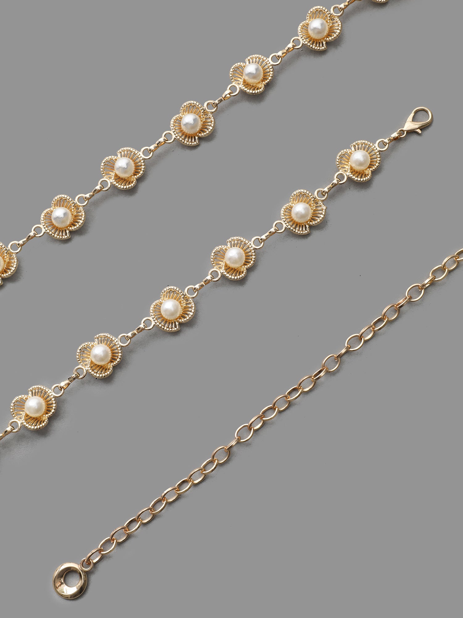 Floral Pearl Beaded Chain Belt