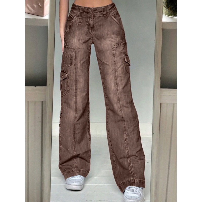 Patchwork Streetwear Baggy Jeans For Women