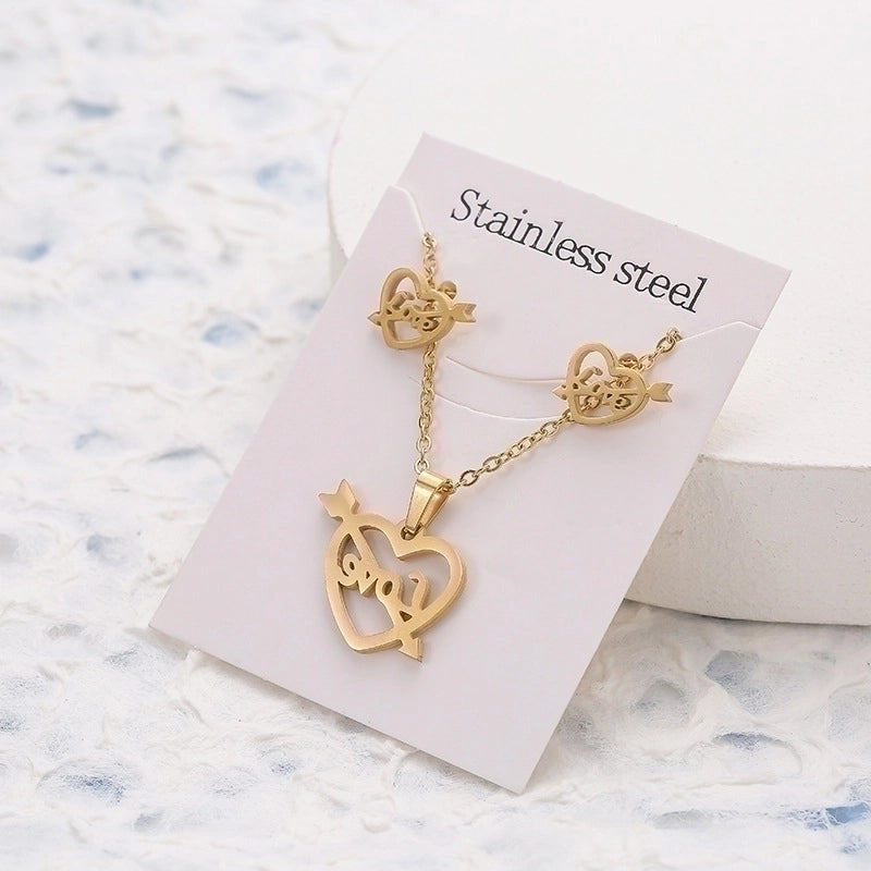 5 Pieces 2 Pieces Minimalist Star Cat Butterfly Stainless Steel Women's Jewelry Set