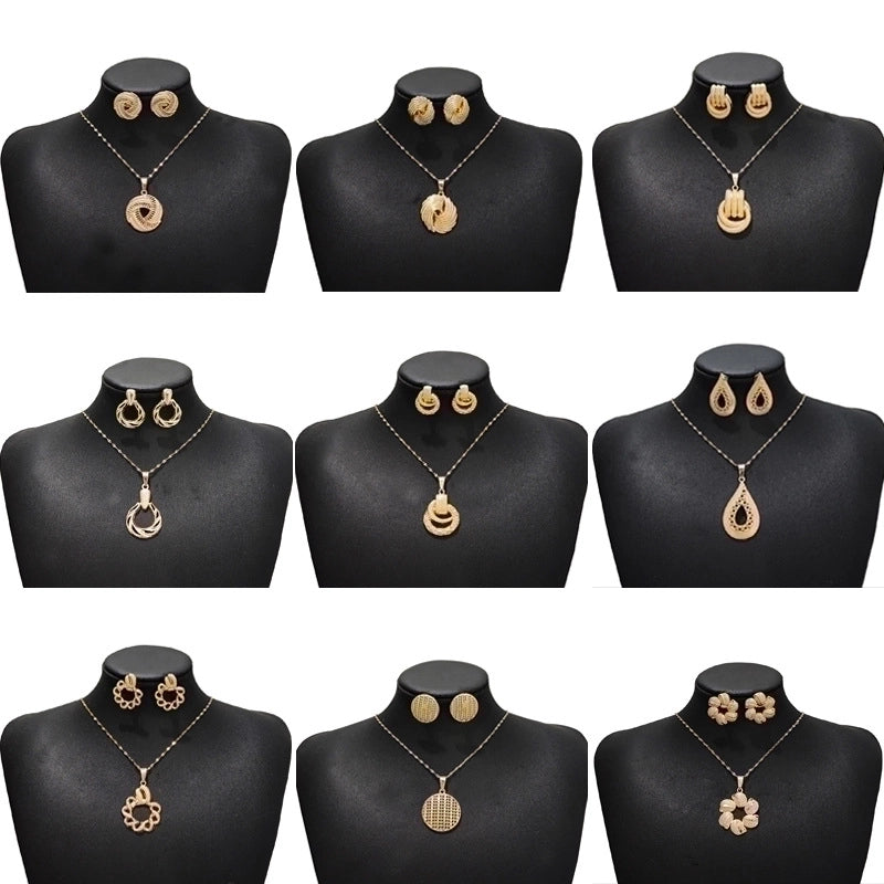Elegant Classical Geometric 304 Stainless Steel Plating Jewelry Set
