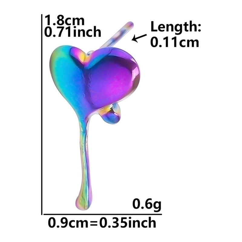 1 Pair Minimalist Heart Shape Plating 304 Stainless Steel Ear Studs