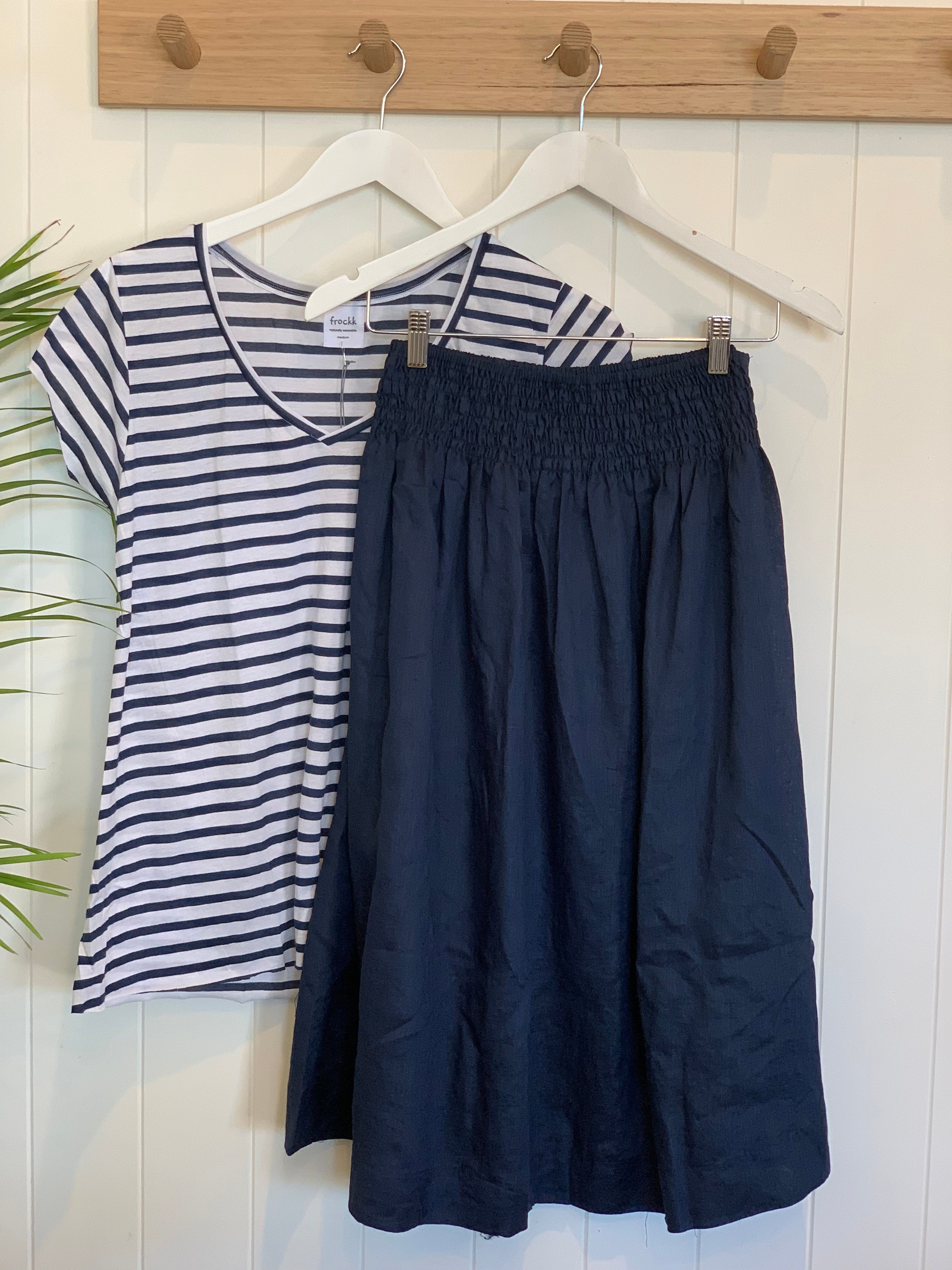 lola skirt -  navy linen