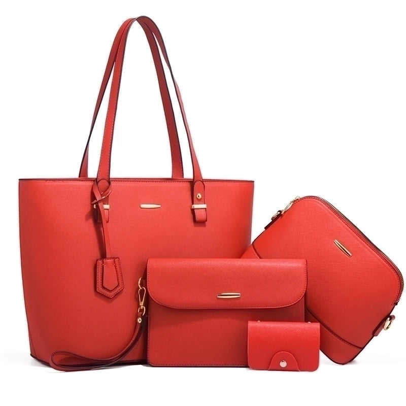 Women's Medium All Seasons Pu Leather Solid Color Fashion Square Zipper Bag Sets