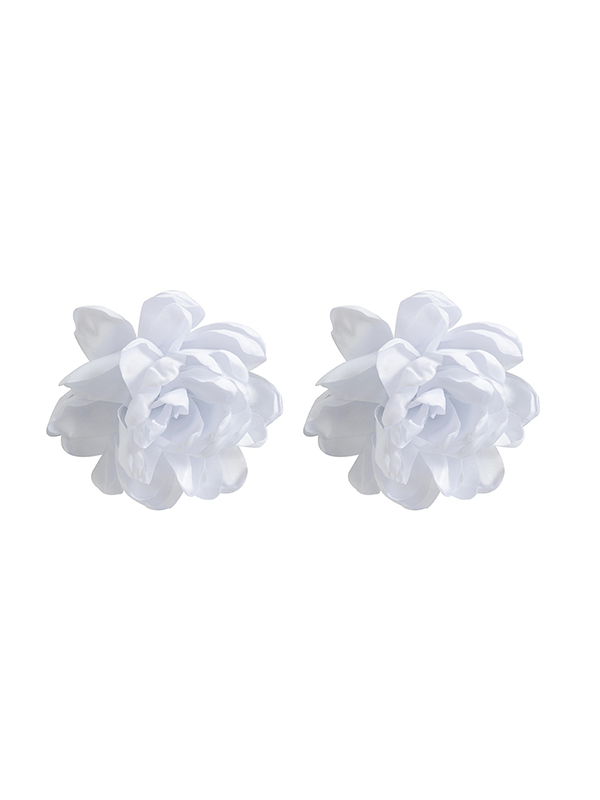 Solid Color Three-Dimensional Flower Drop Earrings