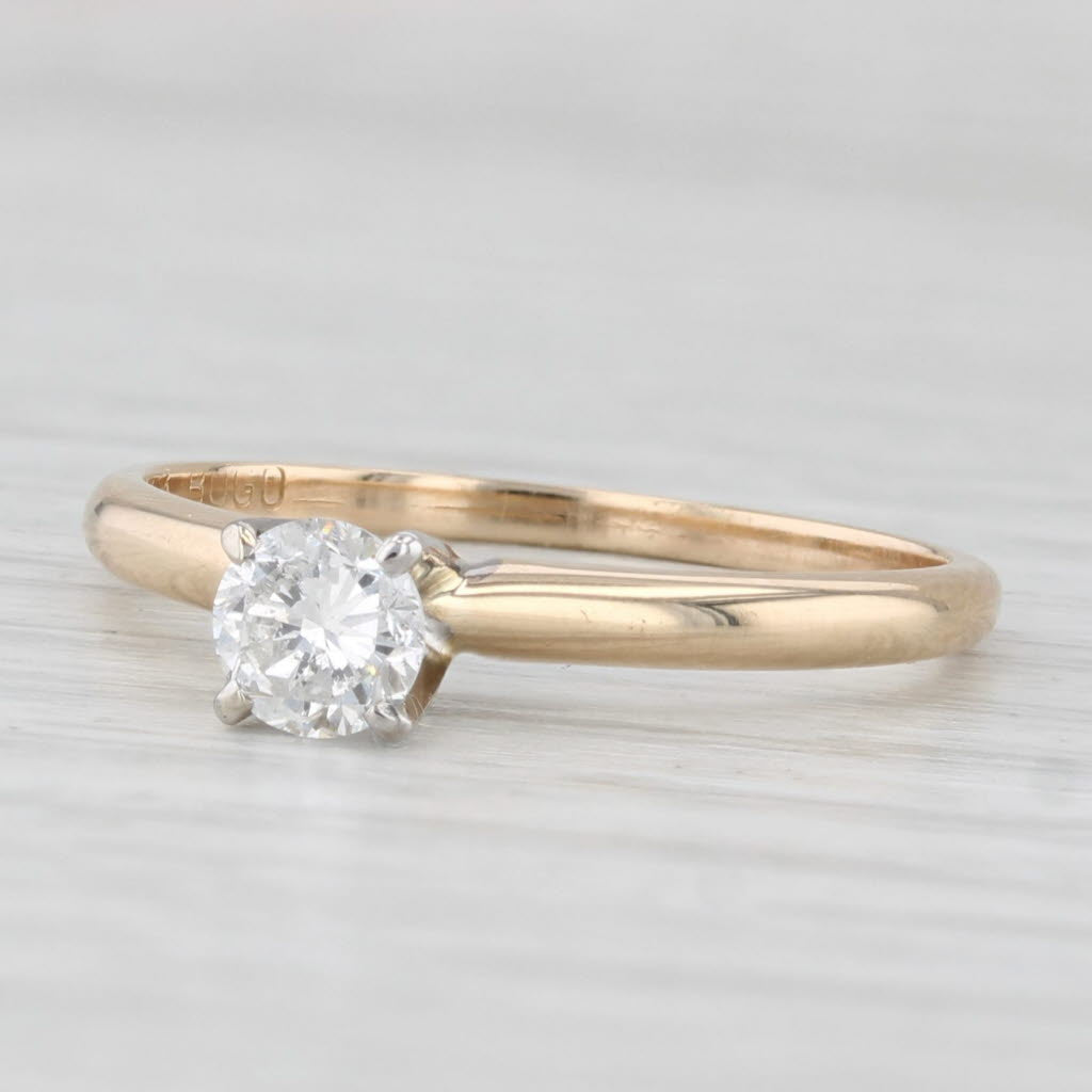 0.32ct Round Diamond Solitaire engagement Ring 14k Yellow White Gold Size 6.5