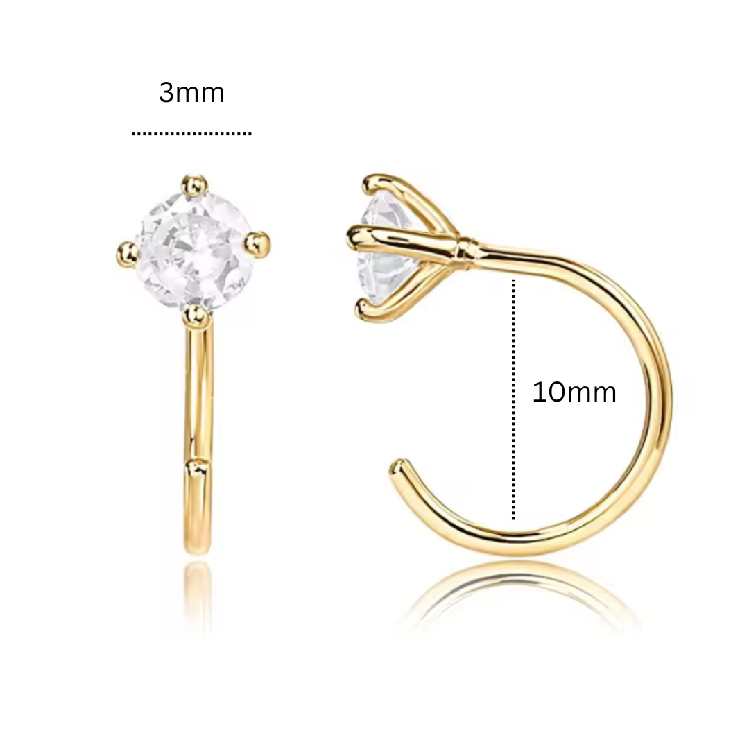 3mm Green diamond hoops - Gold