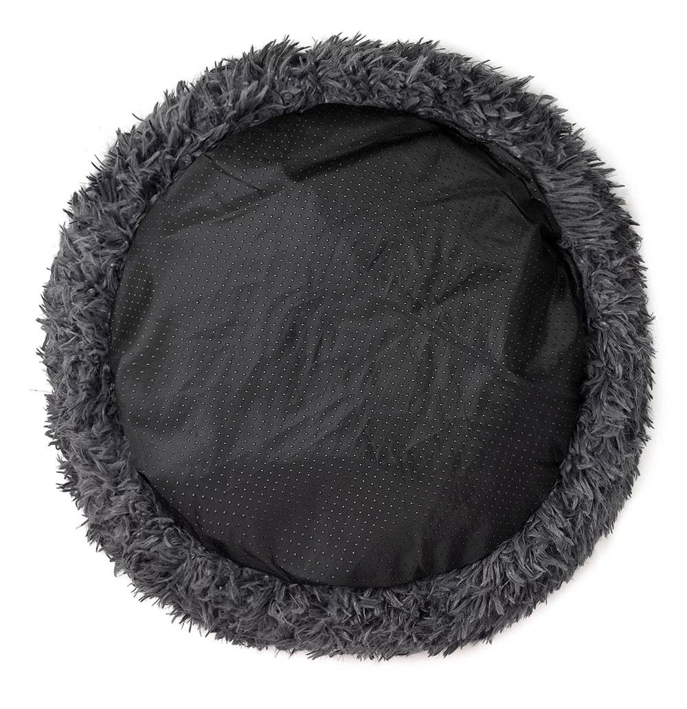 Solid Color Round Plush Dog Cat Bed