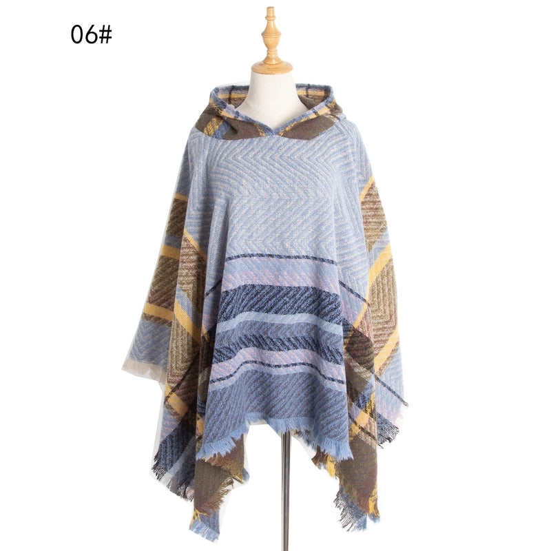 Women's Streetwear Lattice Polyester Tassel Shawl