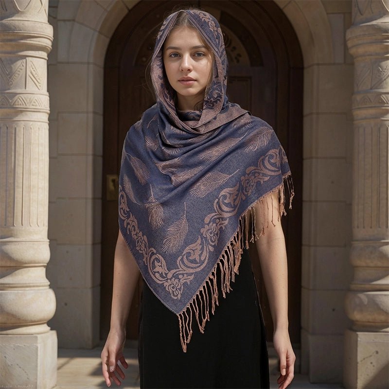 Women's Elegant Basic Solid Color Polyester Shawl