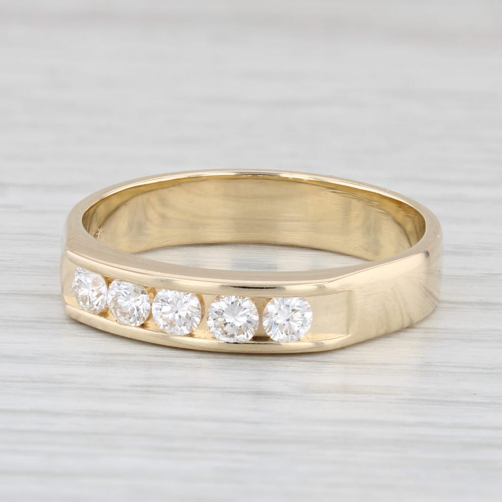 0.50ctw Diamond Men's Wedding Band 14k Yellow Gold Size 11 Ring