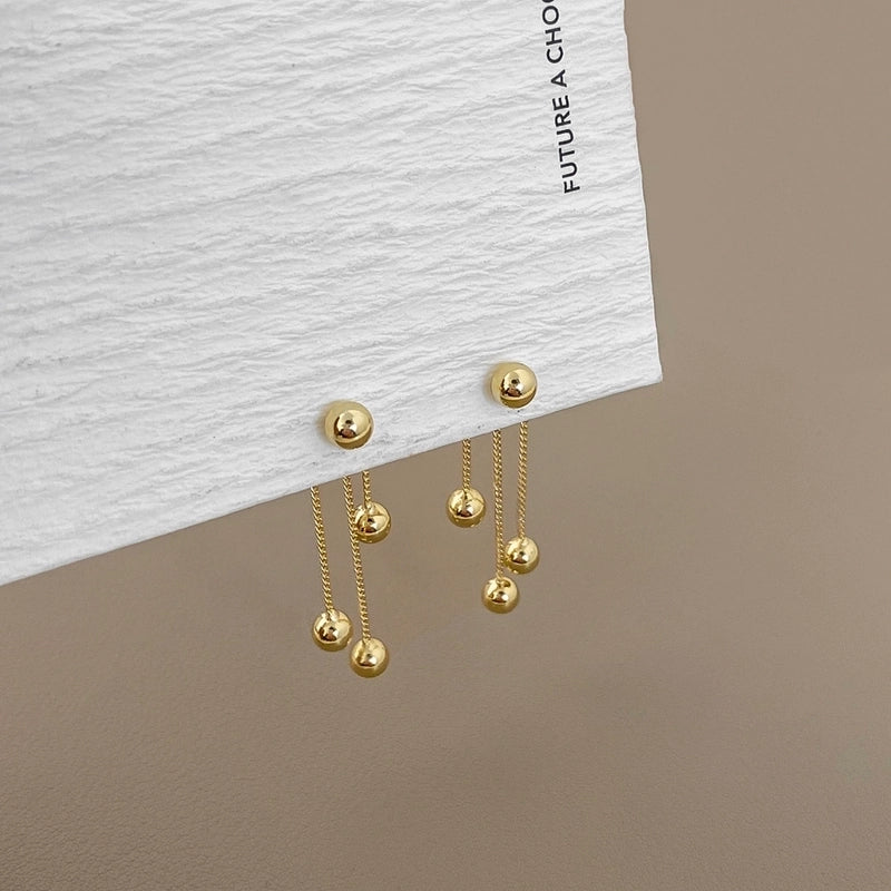 1 Pair Ig Style Minimalist Round Solid Color Plating Copper Drop Earrings