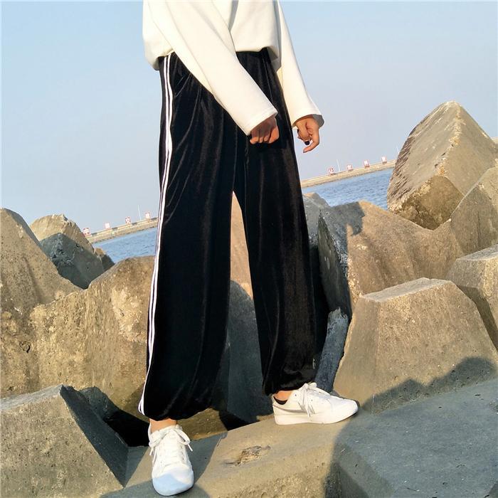 Velvet Side Striped Trousers