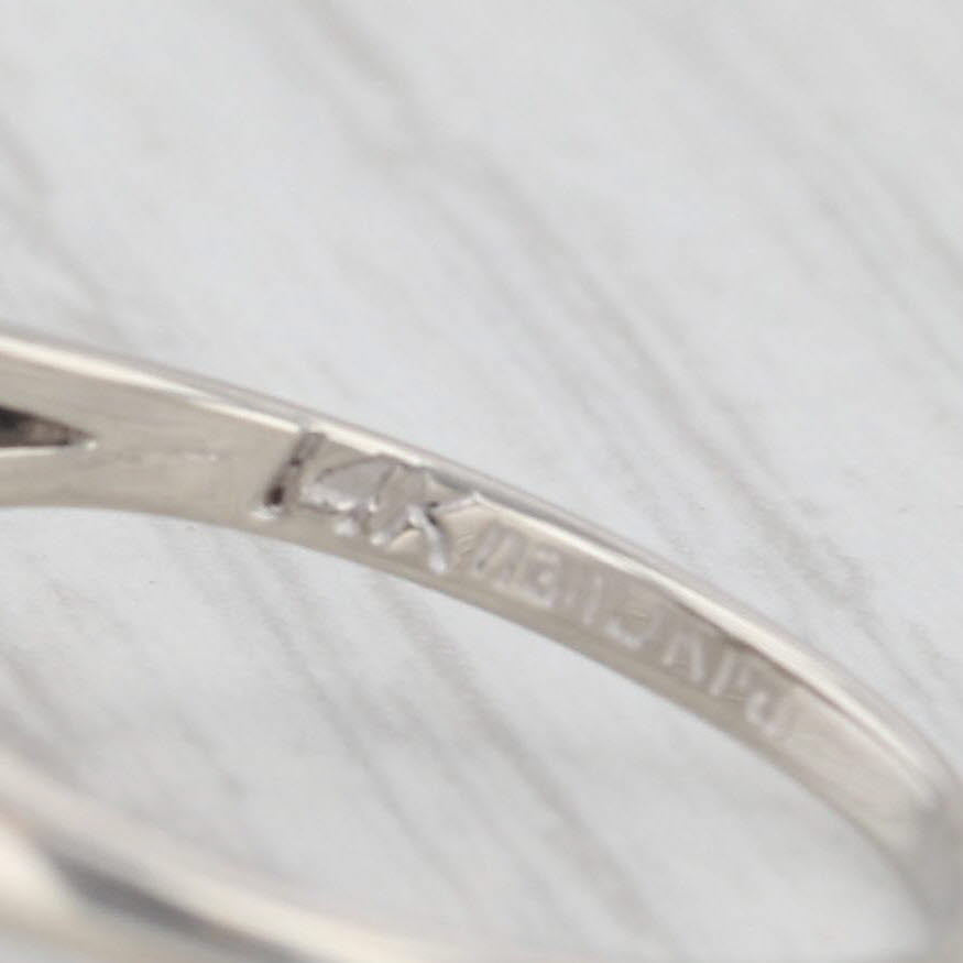 0.89ctw Diamond Cluster Ring 14k White Gold Size 6.25 Engagement