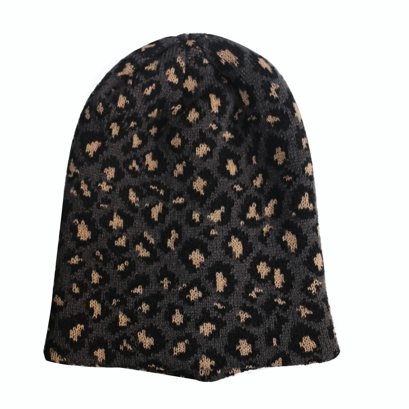 Unisex Minimalist Leopard Crimping Wool Cap