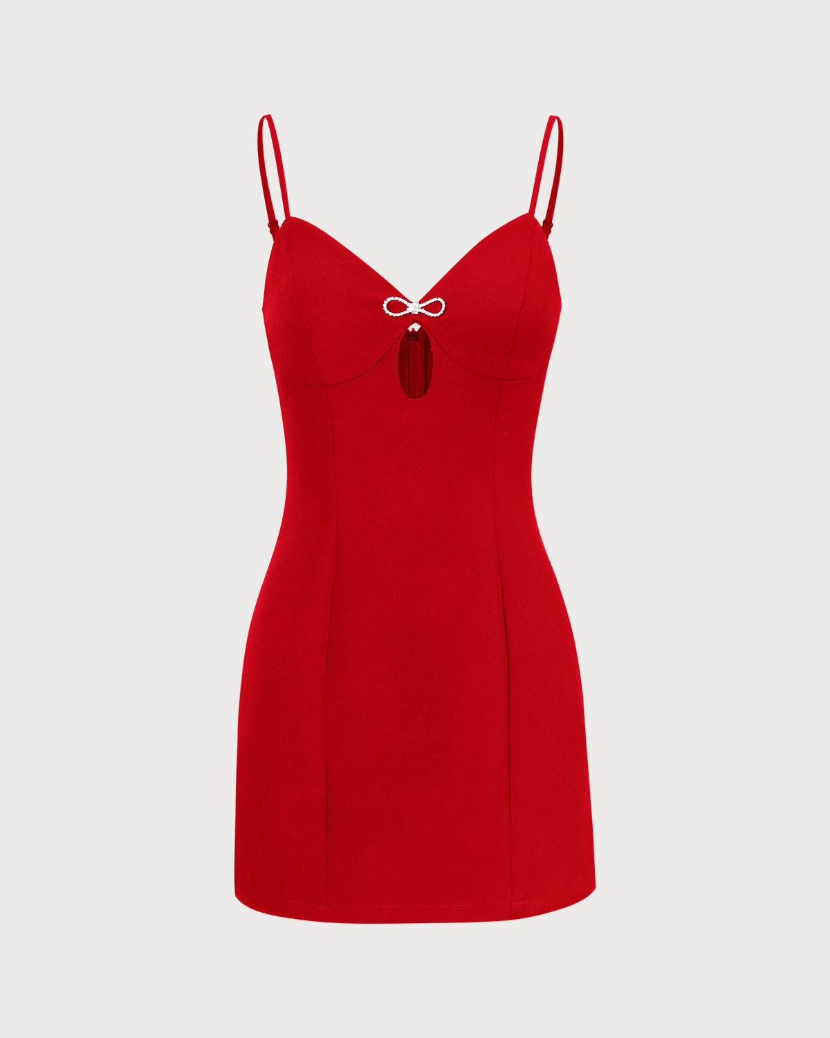 The Red V Neck Cutout Sleeveless Mini Dress