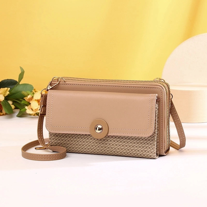 Women's Pu Leather Solid Color Basic Zipper Phone Wallets