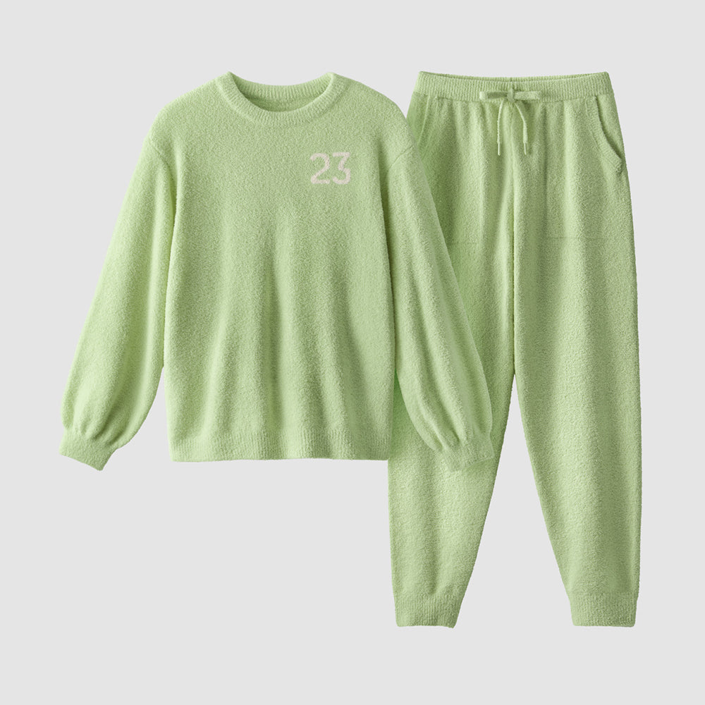 Cozy Knit Matching Curly Plush Loungewear Set for Pets and Owners