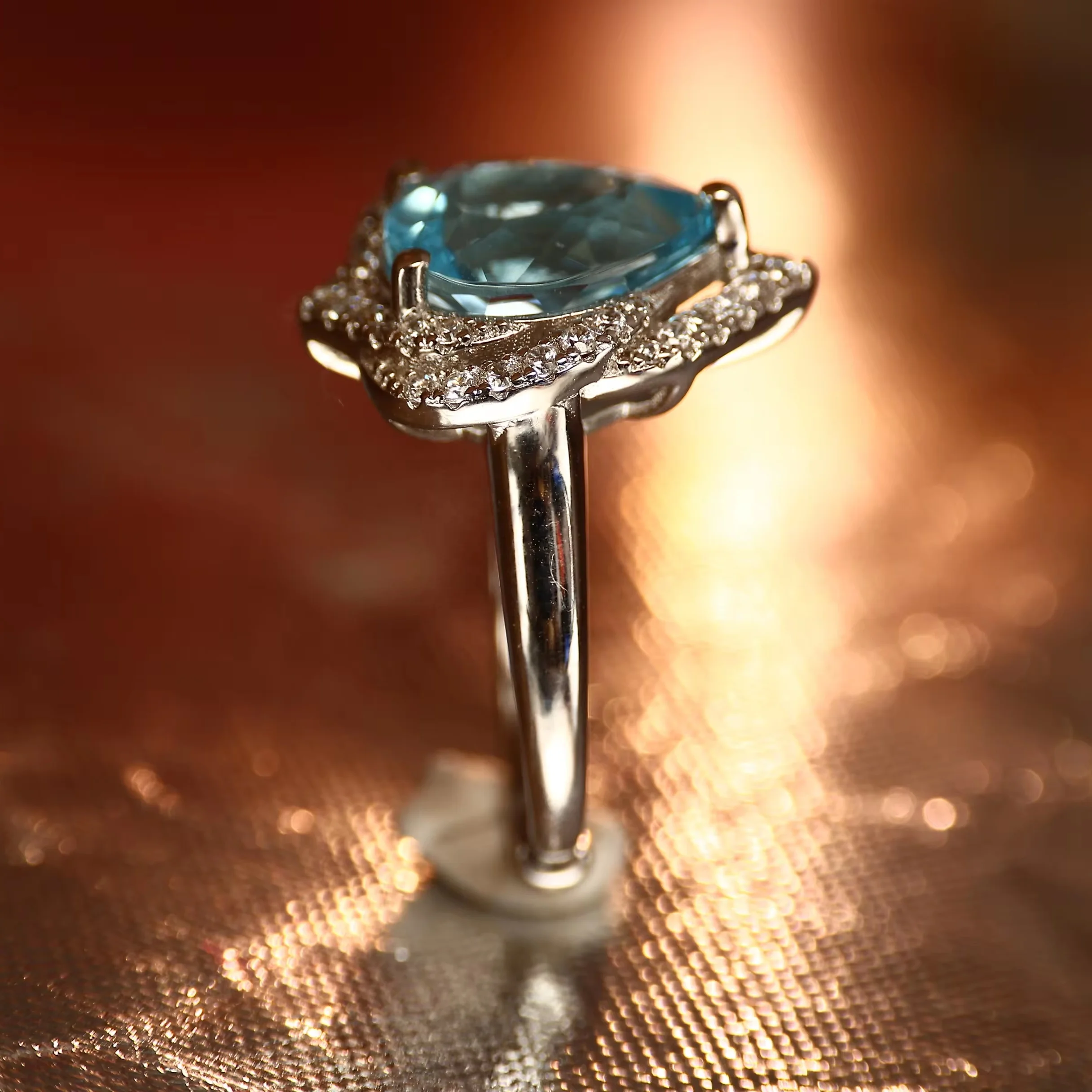 ring with natural topaz 925 silver ring