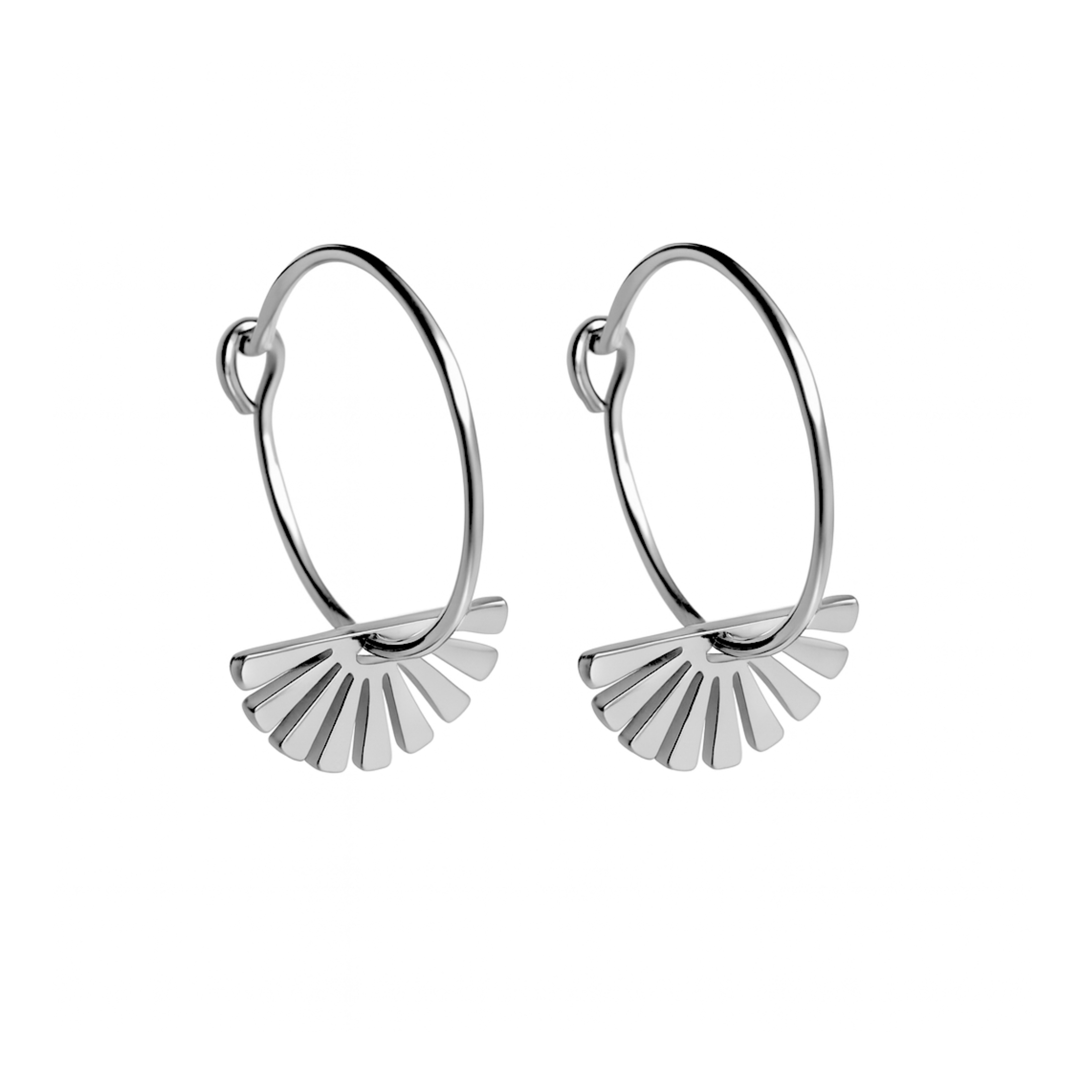 Sunshine charm hoops - Silver