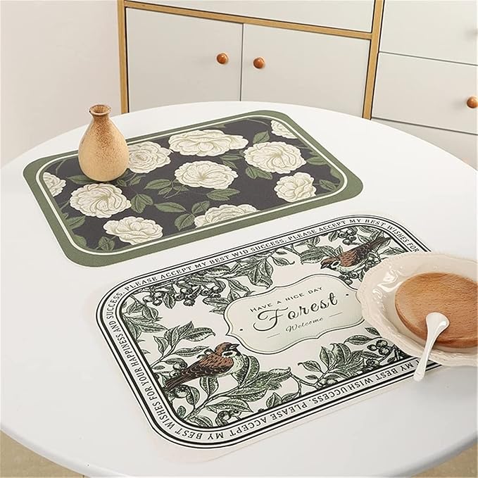 2pc Leather Placemats-Jasmin Flower(SA2405-262)