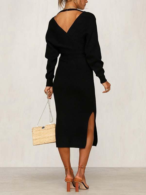 V Neck Autumn Dress