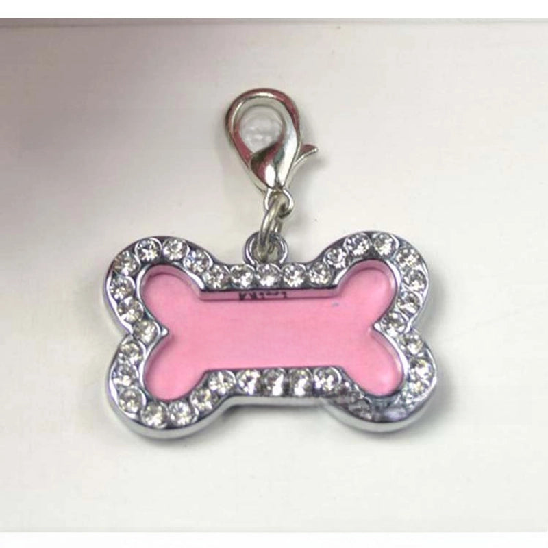 In Stock Pet ID Card Pet Jewelry Small Size Bone Diamond Pet Tag Halloween Easter Dog Tag