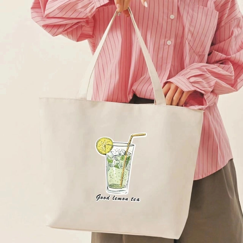 Women's Medium Canvas Letter Classic Style Square Zipper Shoulder Bag