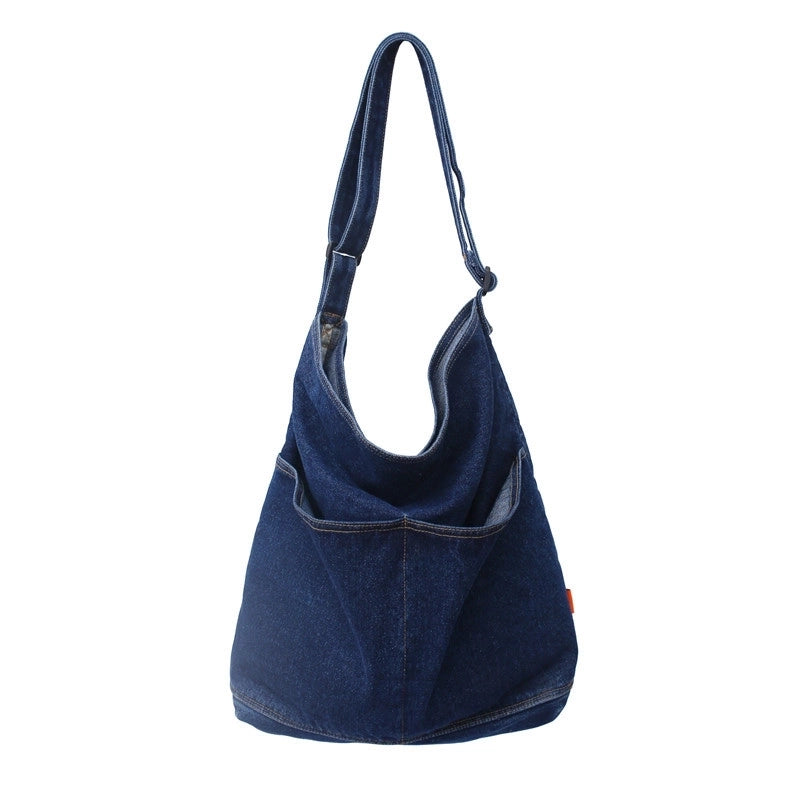 Women's Fashion Solid Color Denim Shopping Bags