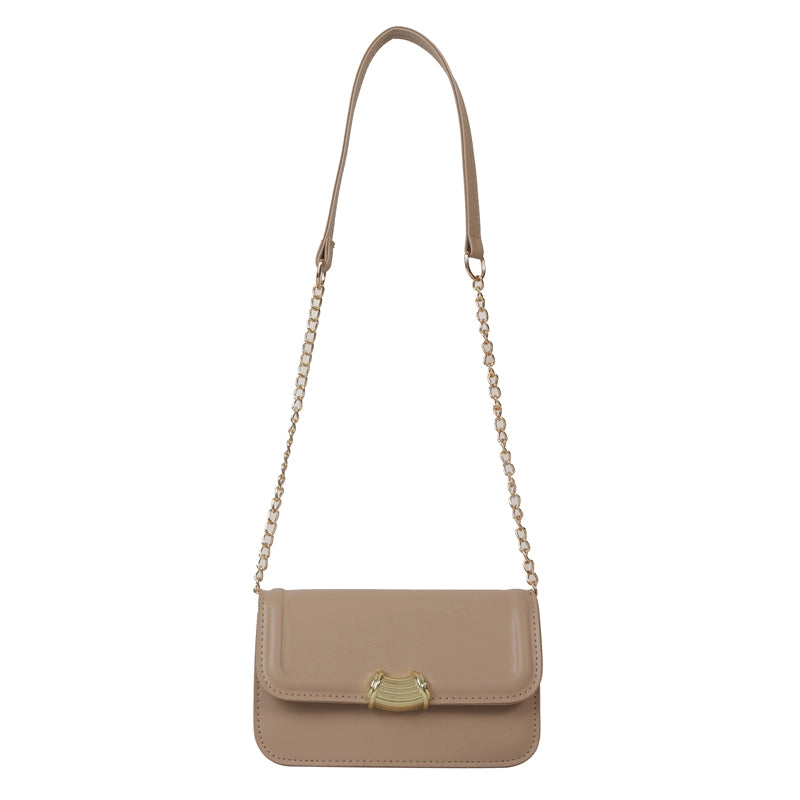Women's Pu Leather Solid Color Elegant Square Magnetic Buckle Shoulder Bag Crossbody Bag