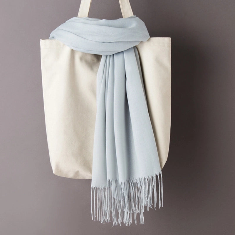 Thin Cashmere Scarf Solid Color Tassel Shawl LOGO Gift Scarf Factory Direct