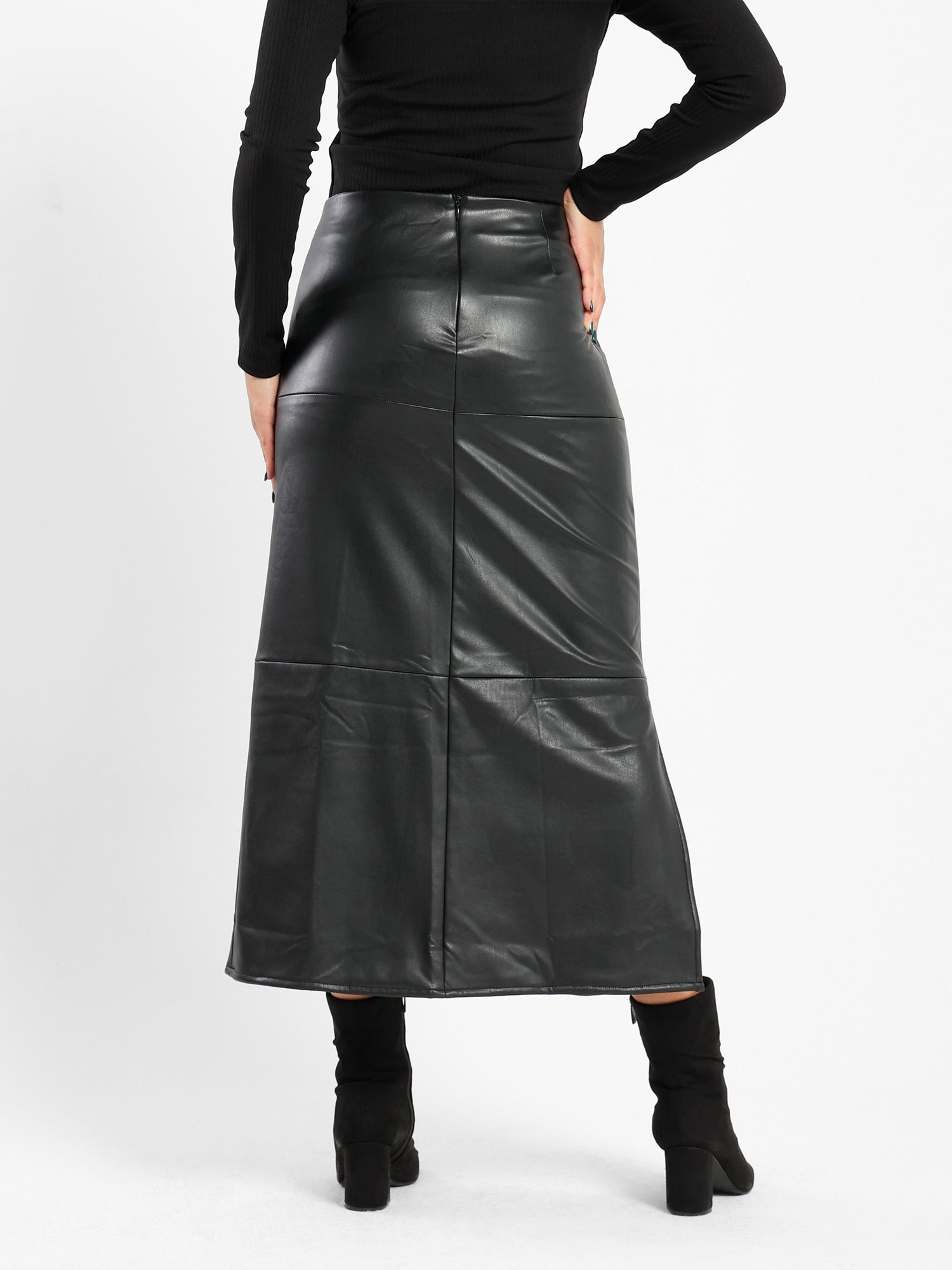Midi Leather Skirt