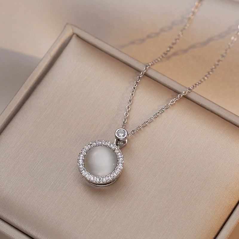 Titanium Steel Vintage Style Geometric Round Inlaid Gold Jewelry Set