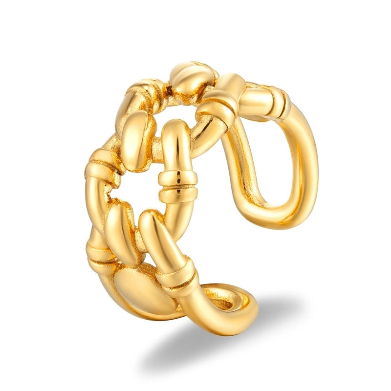 Commute Geometric 304 Stainless Steel Titanium Steel 18K Gold Plated Plating Rings