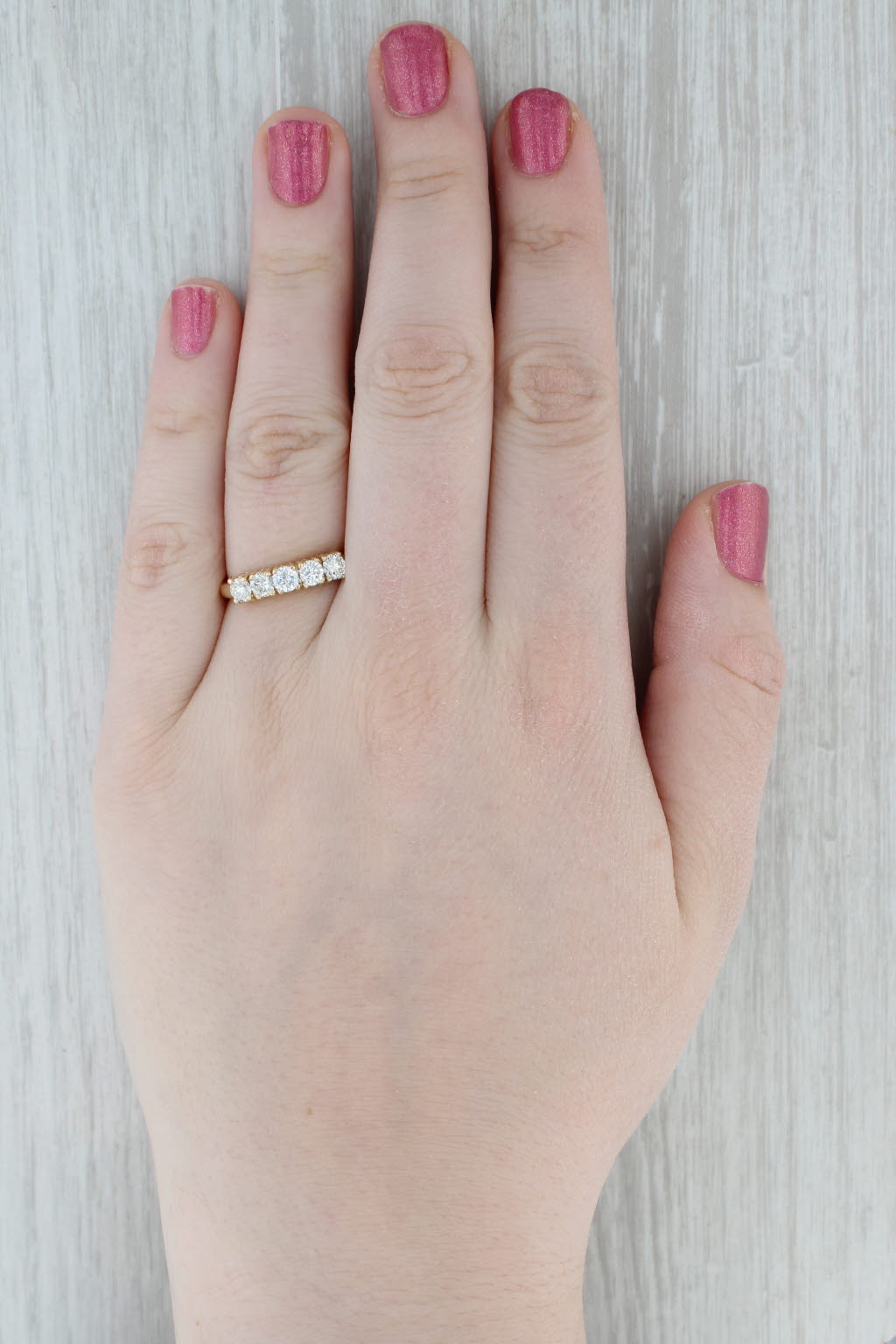 0.85ctw Diamond Wedding Band 14k Yellow Gold Size 8 Stackable Anniversary Ring