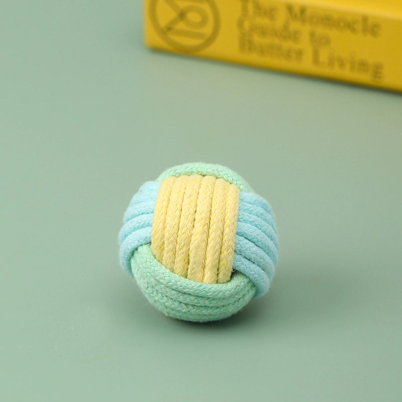 Creative Funny Cat Fur Ball Handmade Cat Cotton Ball Plush Relieving Stuffy Self-Hi Training Pet Molar Interactive Toy