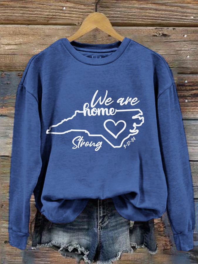 Women's North Carolina We Are Strong Print Crew Neck Sweatshirt