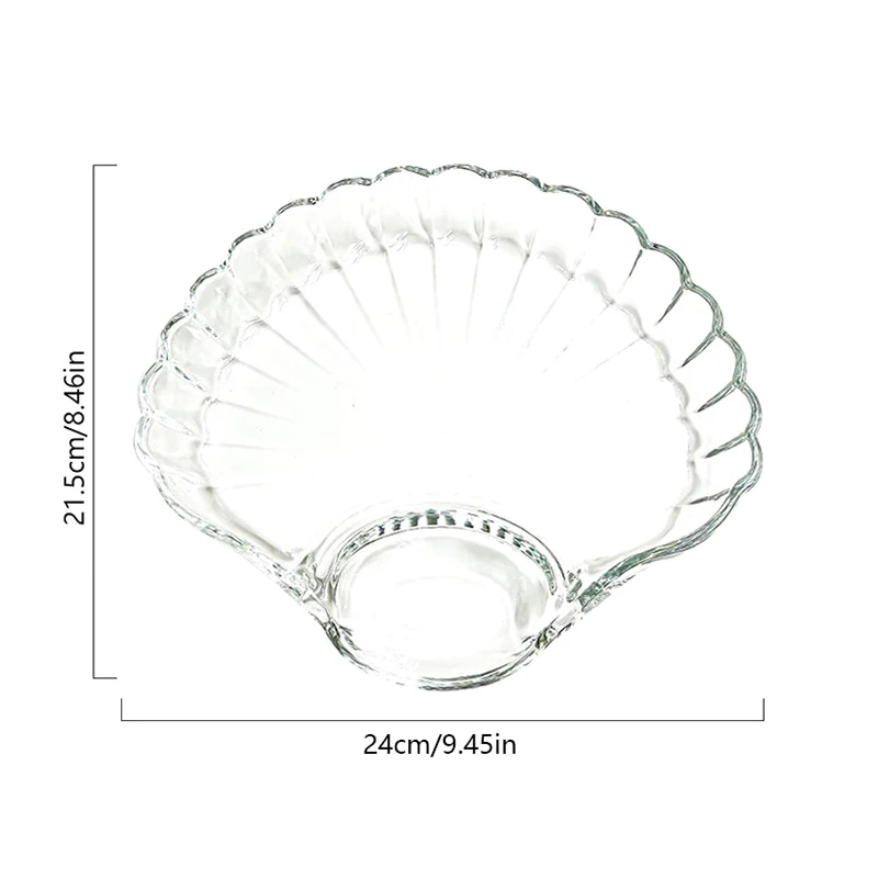 SHELL DISH TRANSPARENT DUMPLING PLATE WITH VINEGAR DISCS SUSHI SNACK PLATE