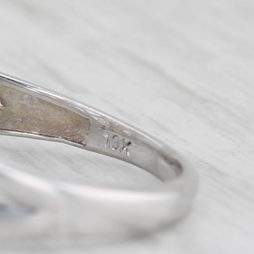 Diamond Hearts Ring 10k White Gold Size 7.5