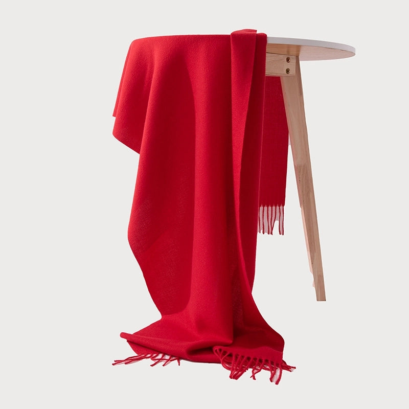 Unisex Classic Style Solid Color Polyester Scarf