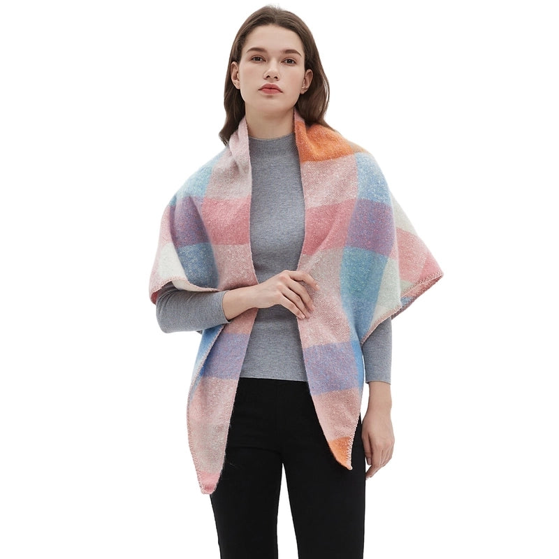 Women's Casual Minimalist Lattice Polyester Scarf