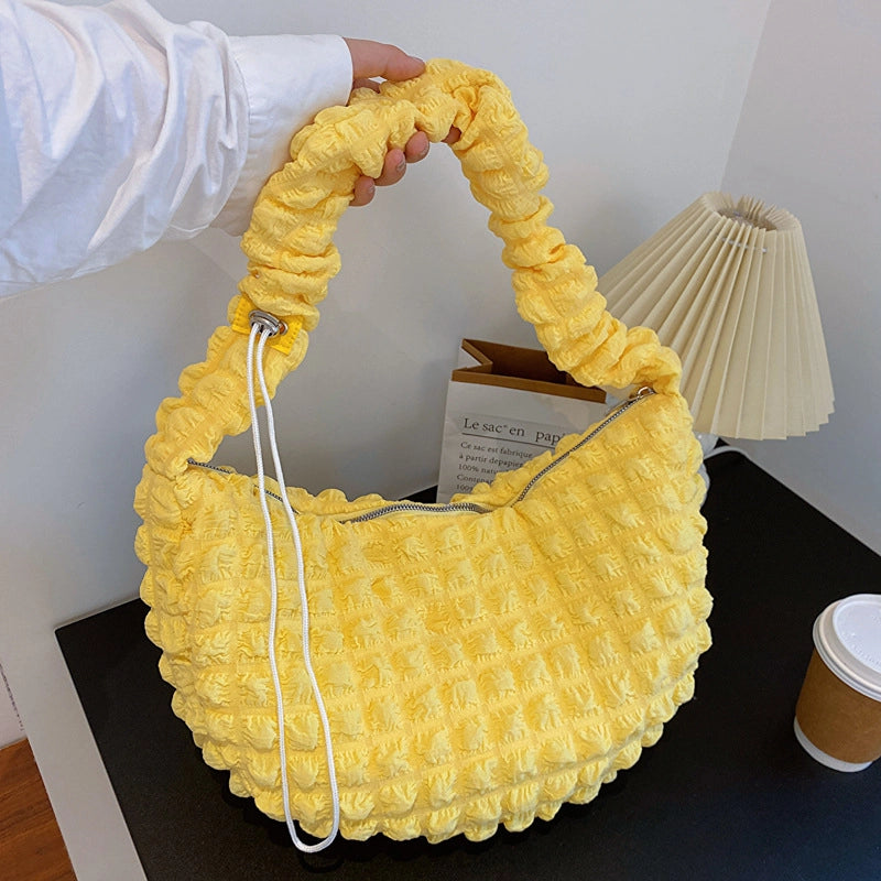 Women's Medium Cloth Solid Color Streetwear Zipper Underarm Bag