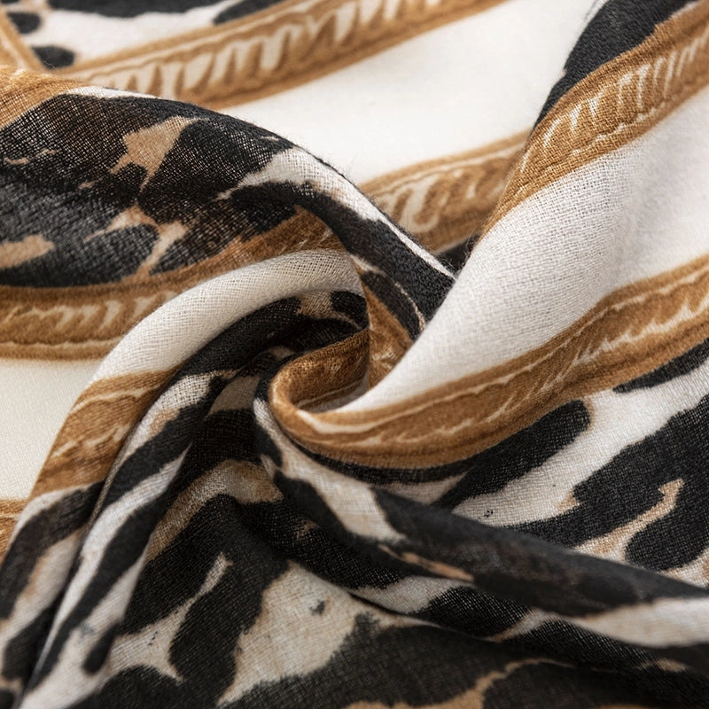 Women's Elegant Leopard Satin Silk Scarf