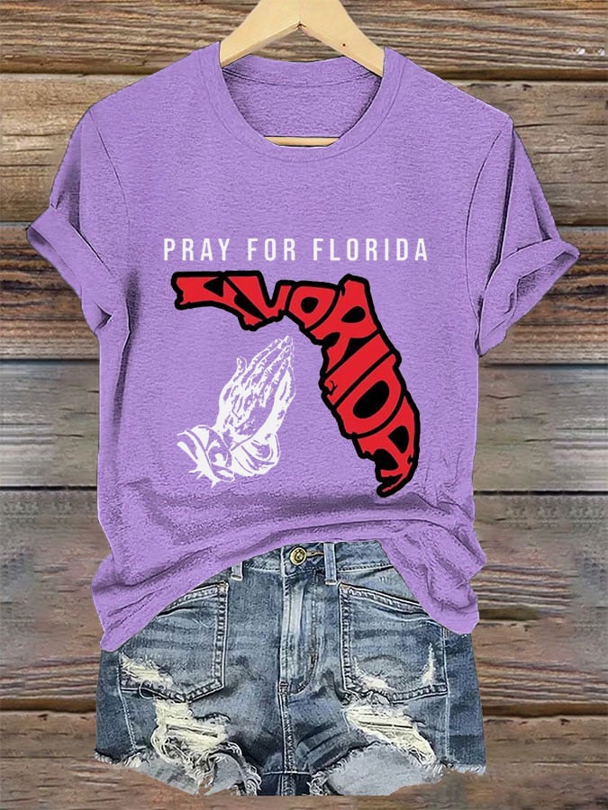 Women's 'Pray for Florida' Print T-Shirt