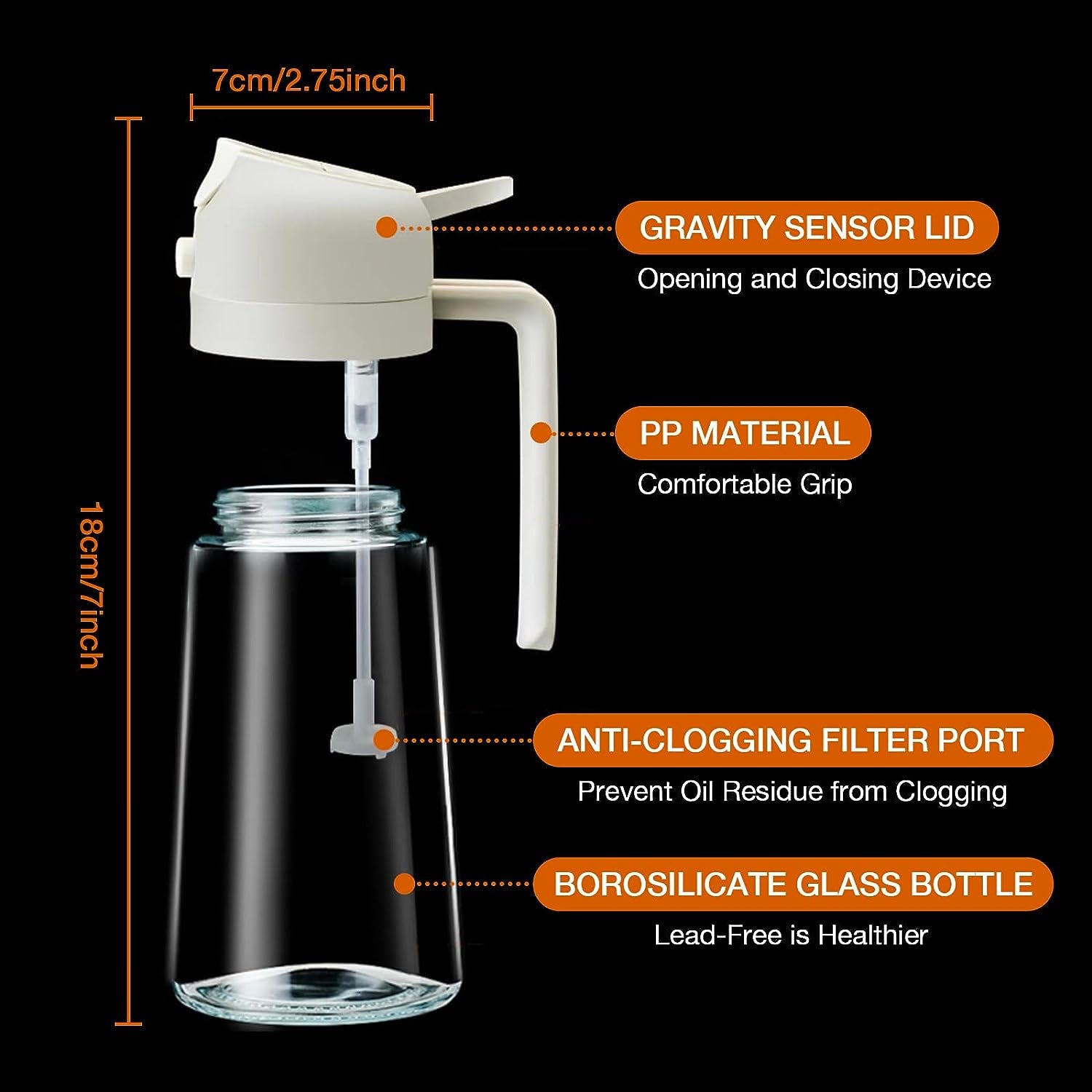 2-in-1 Premium Glass Oil Sprayer for Cooking