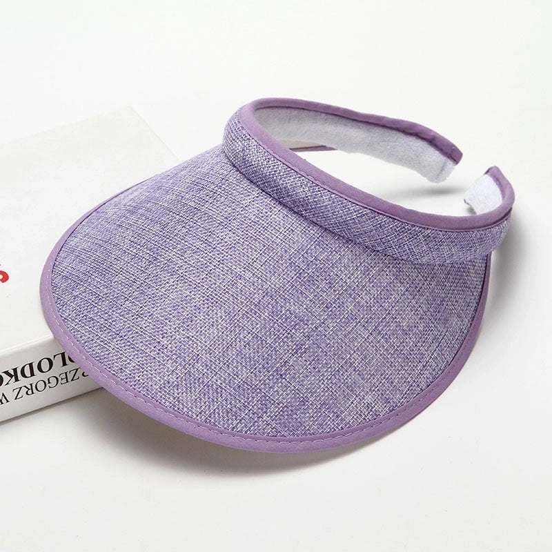 Women's Minimalist Solid Color Flat Eaves Straw Hat