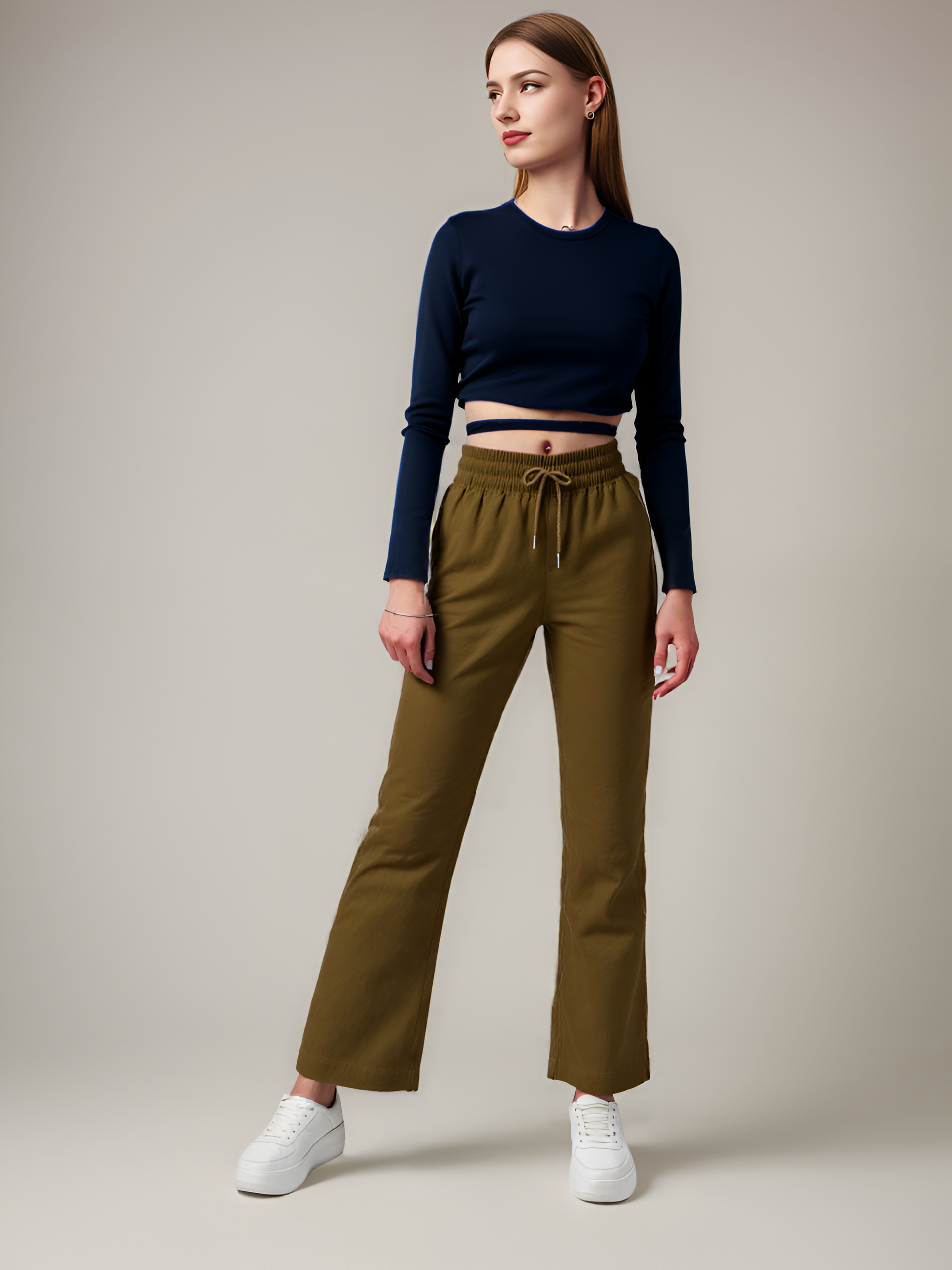 Soft Elastic Wide Length Pants