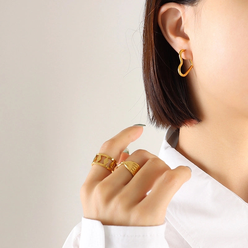 Geometric Plating 304 Stainless Steel No Inlaid 18K Gold Plated Earrings