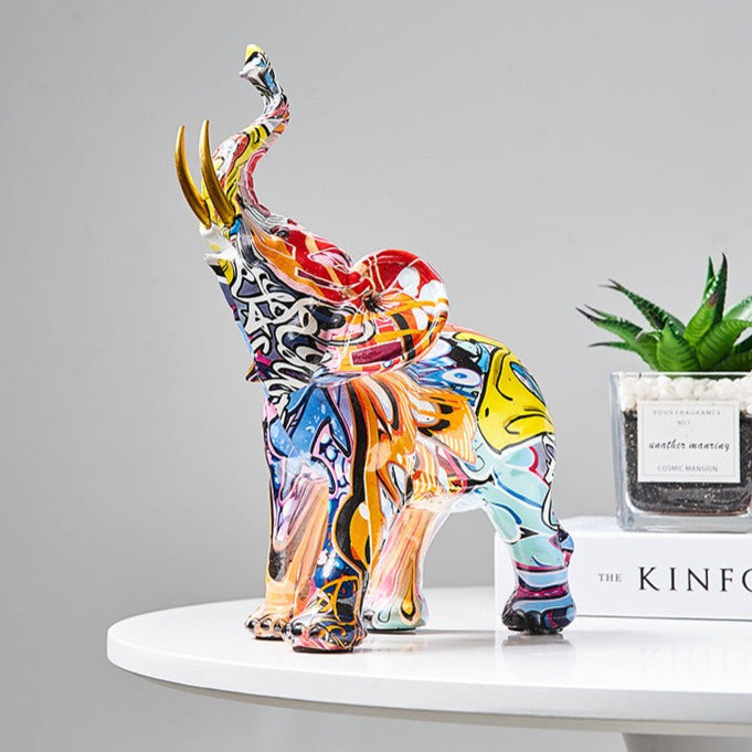 Elephant Nordic Painted Statue