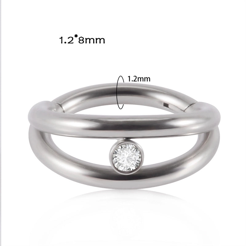 2 Pieces Nose Rings & Studs Fashion Moon Water Droplets G23 Titanium Stainless Steel Zircon Inlay Rhinestones Zircon