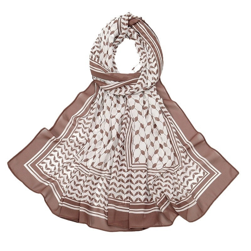Women's Retro Lattice Chiffon Kerchief
